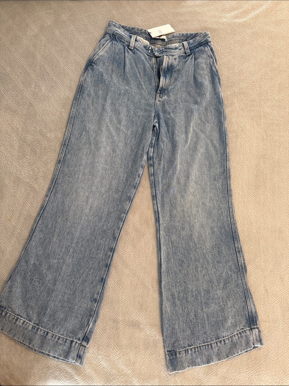7 For All Mankind Light Blue High-Rise Wide-Leg Jeans